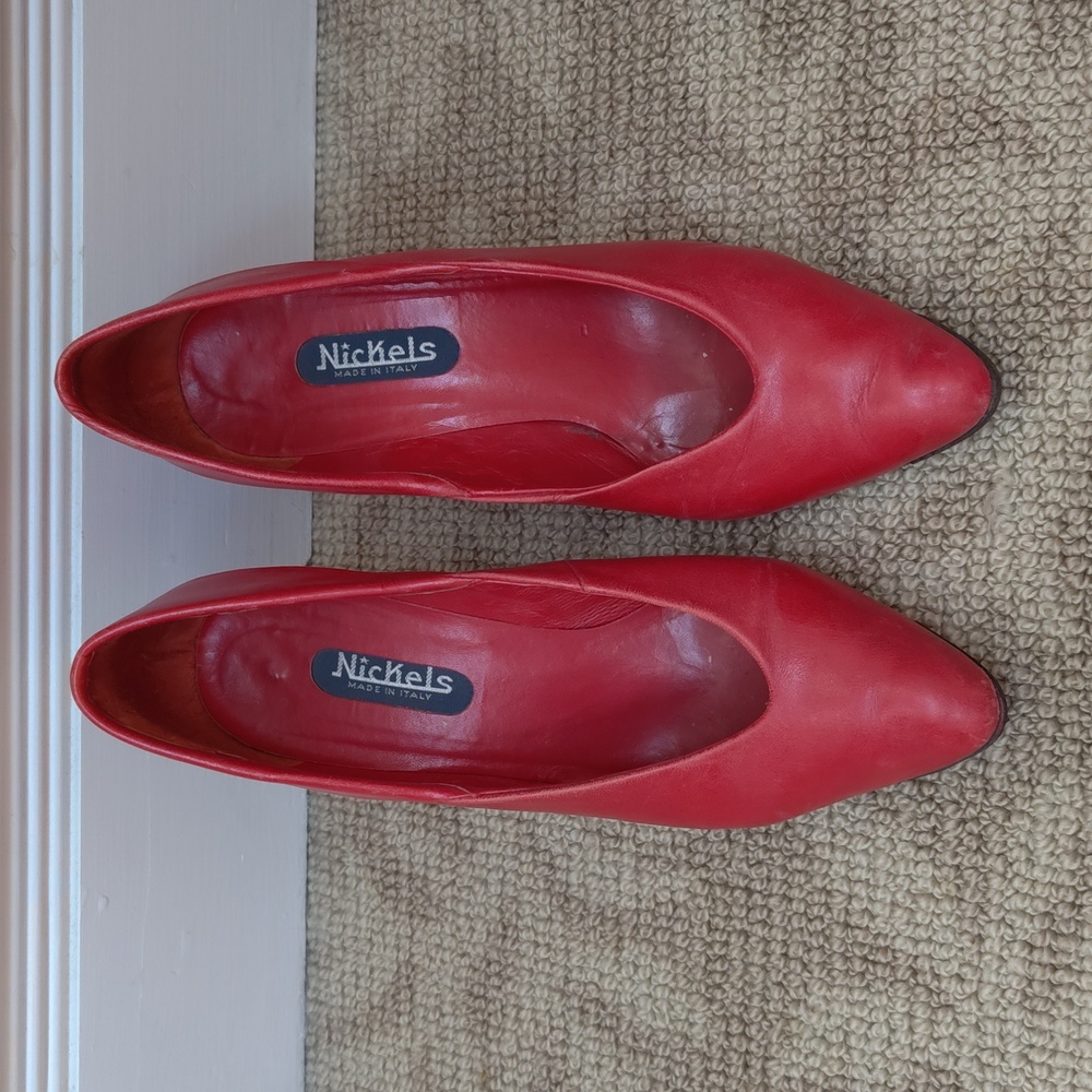 Vintage red leather women's heels - NICKELS